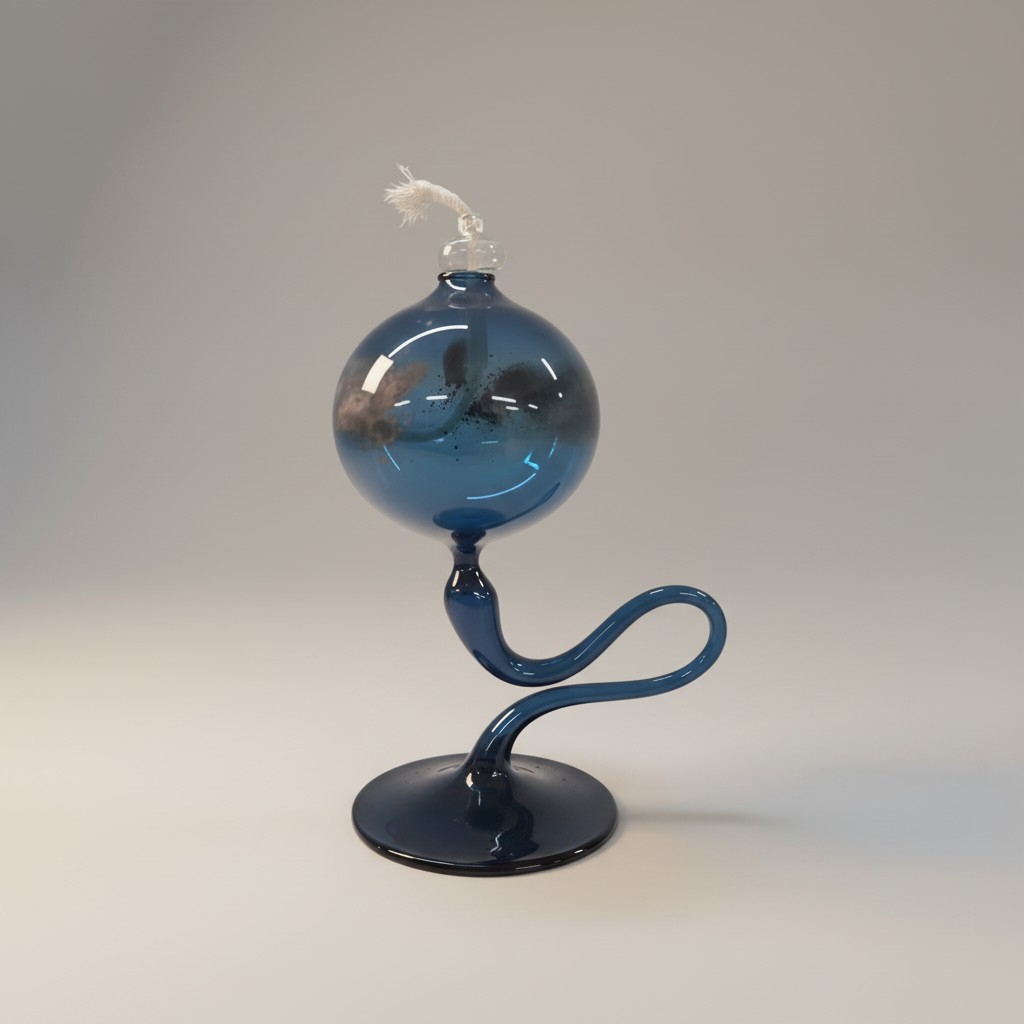 Design-Öllampe aus Glas – Kunstvolles Unikat