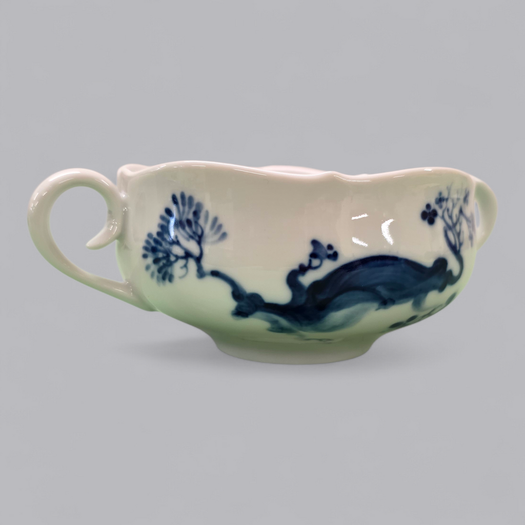 Meissen Porzellan Suppentasse Blaue Orchidee – Handbemalte Eleganz