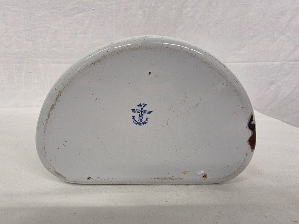 Vintage emaillierter Salzbehälter mit Holzdeckel
