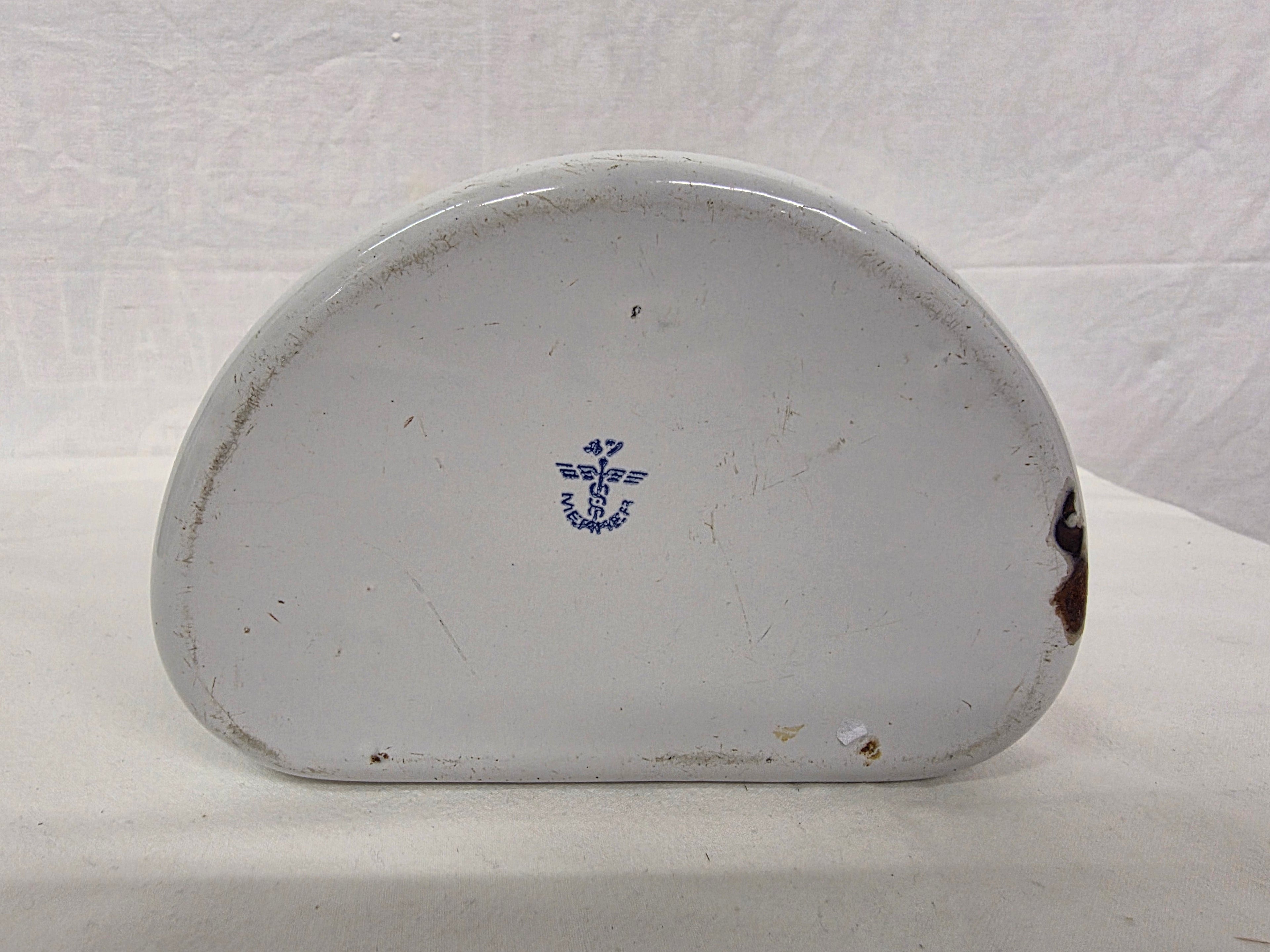 Vintage emaillierter Salzbehälter mit Holzdeckel