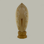 Filigrane Guanyin Skulptur auf Lotusthron – Asiatische Holzschnitzkunst