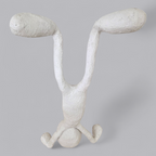 Abstrakte Gips-Skulptur – Figur im Handstand