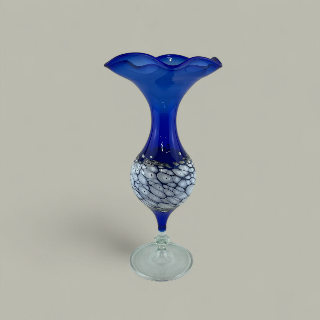 Glasvase Blau mit Einschlüssen – Kunstglas
