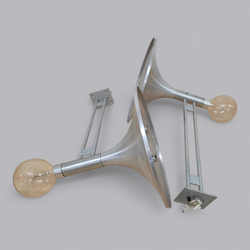 Retro-Futuristisches Aluminium Wandlampen Duo