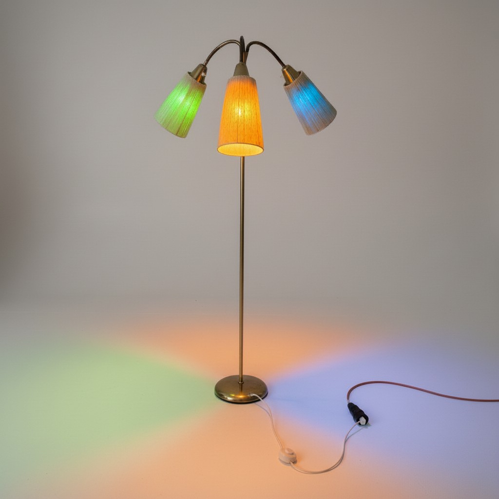 Vintage Stehlampe mit Messinggestell – Klassisches Design