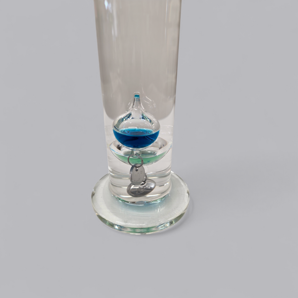 Maritimes Farbspiel: Grosses Galileo-Thermometer in Grün-Blau