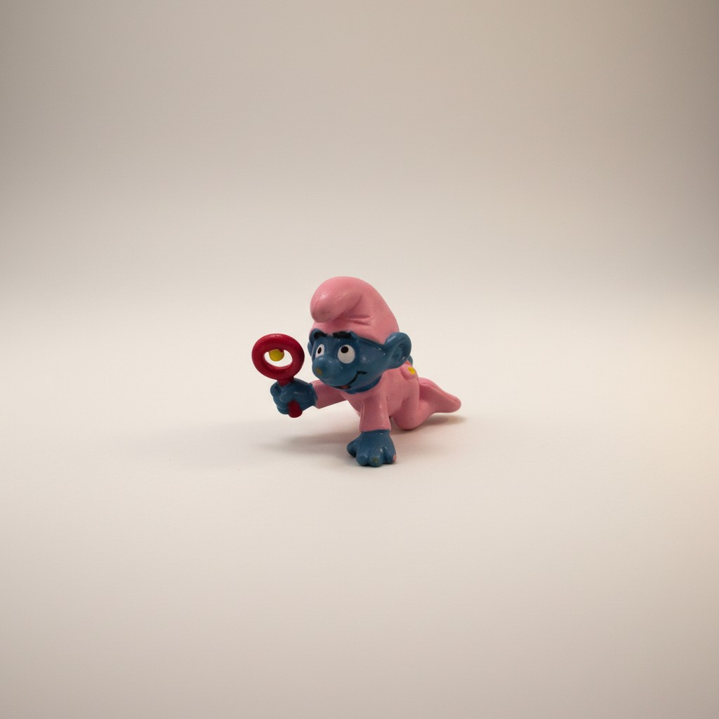 Schlumpf Baby mit Rassel – Vintage Sammlerfigur