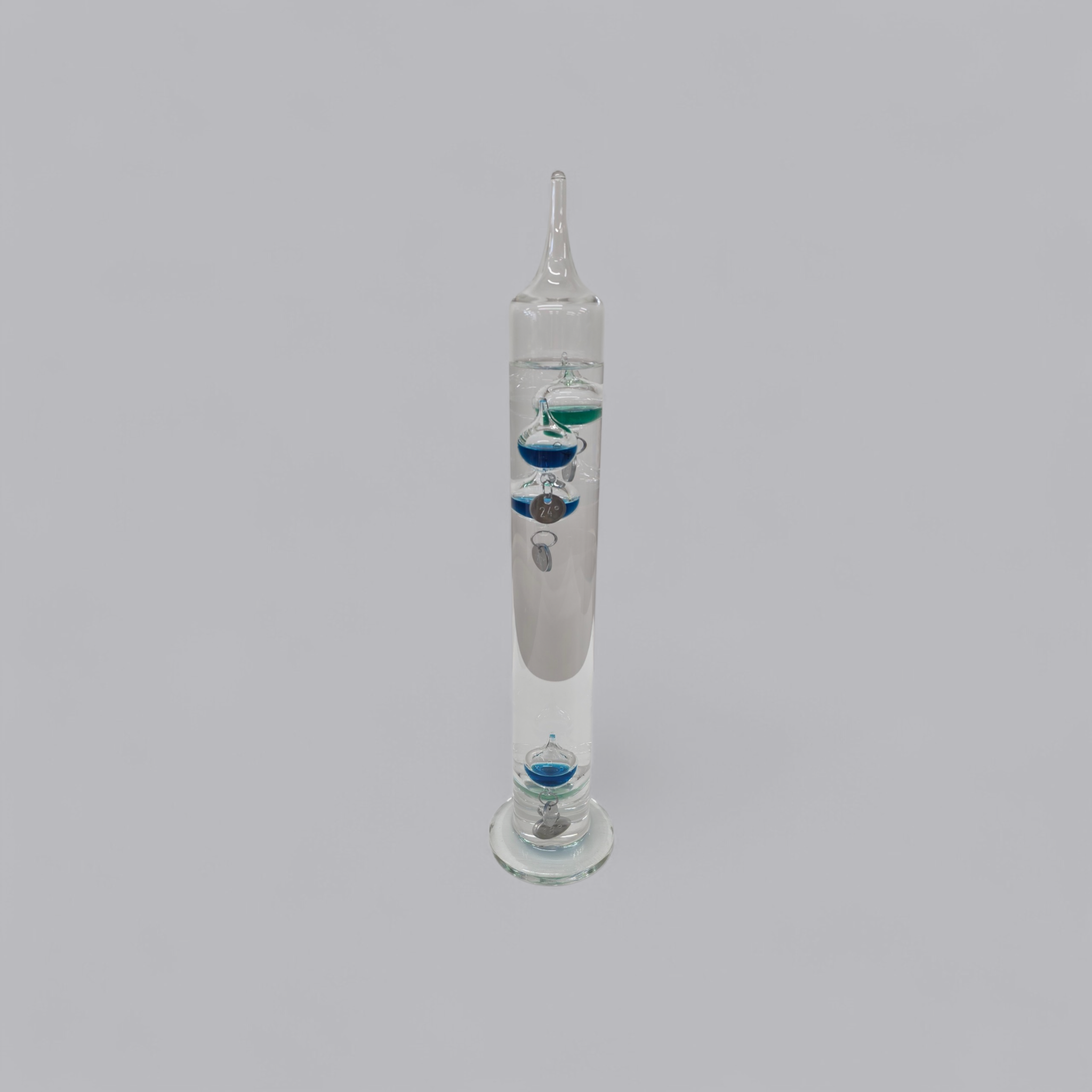 Maritimes Farbspiel: Grosses Galileo-Thermometer in Grün-Blau