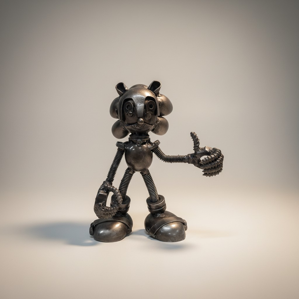 Sonic the Hedgehog Skulptur aus recyceltem Altmetall