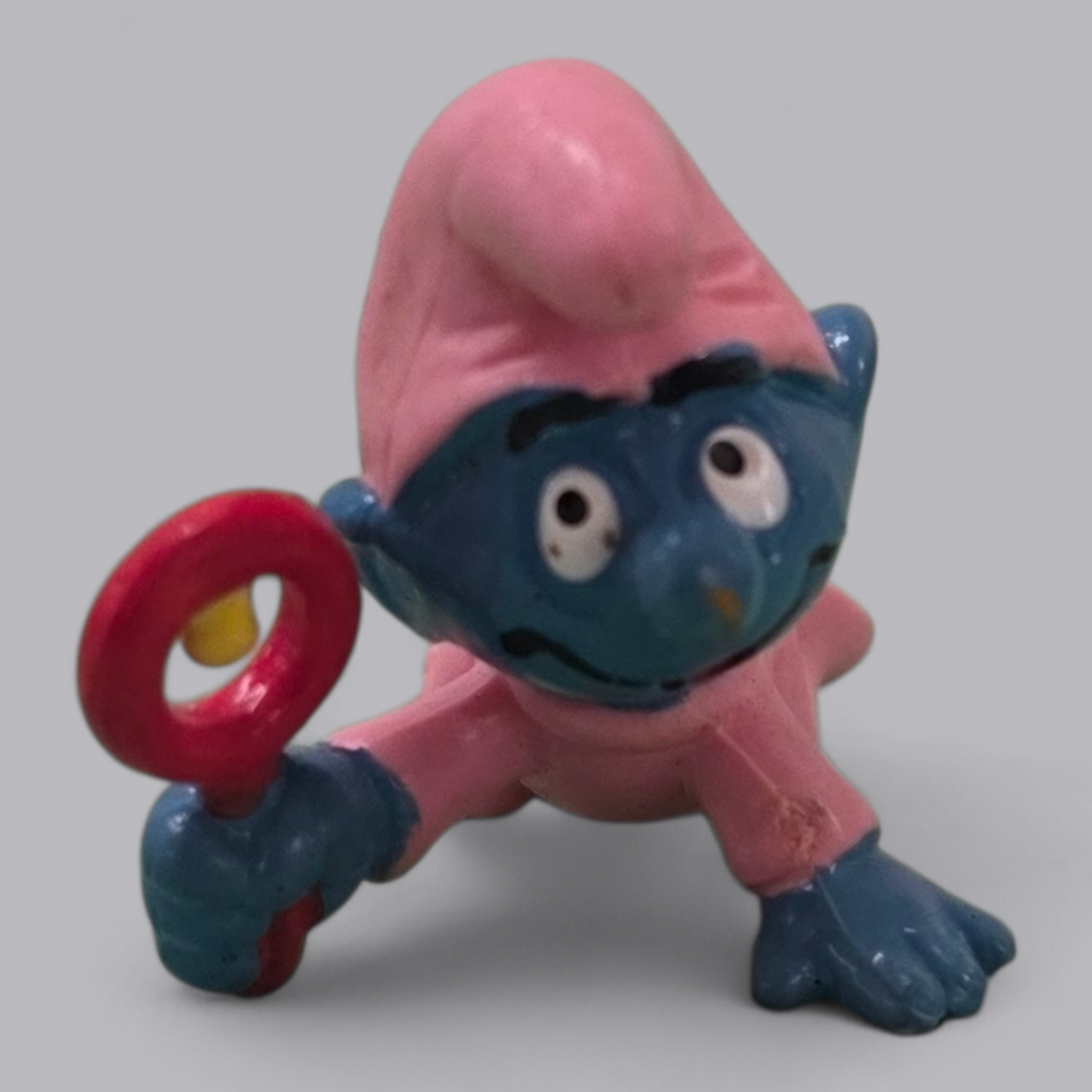 Schlumpf Baby mit Rassel – Vintage Sammlerfigur