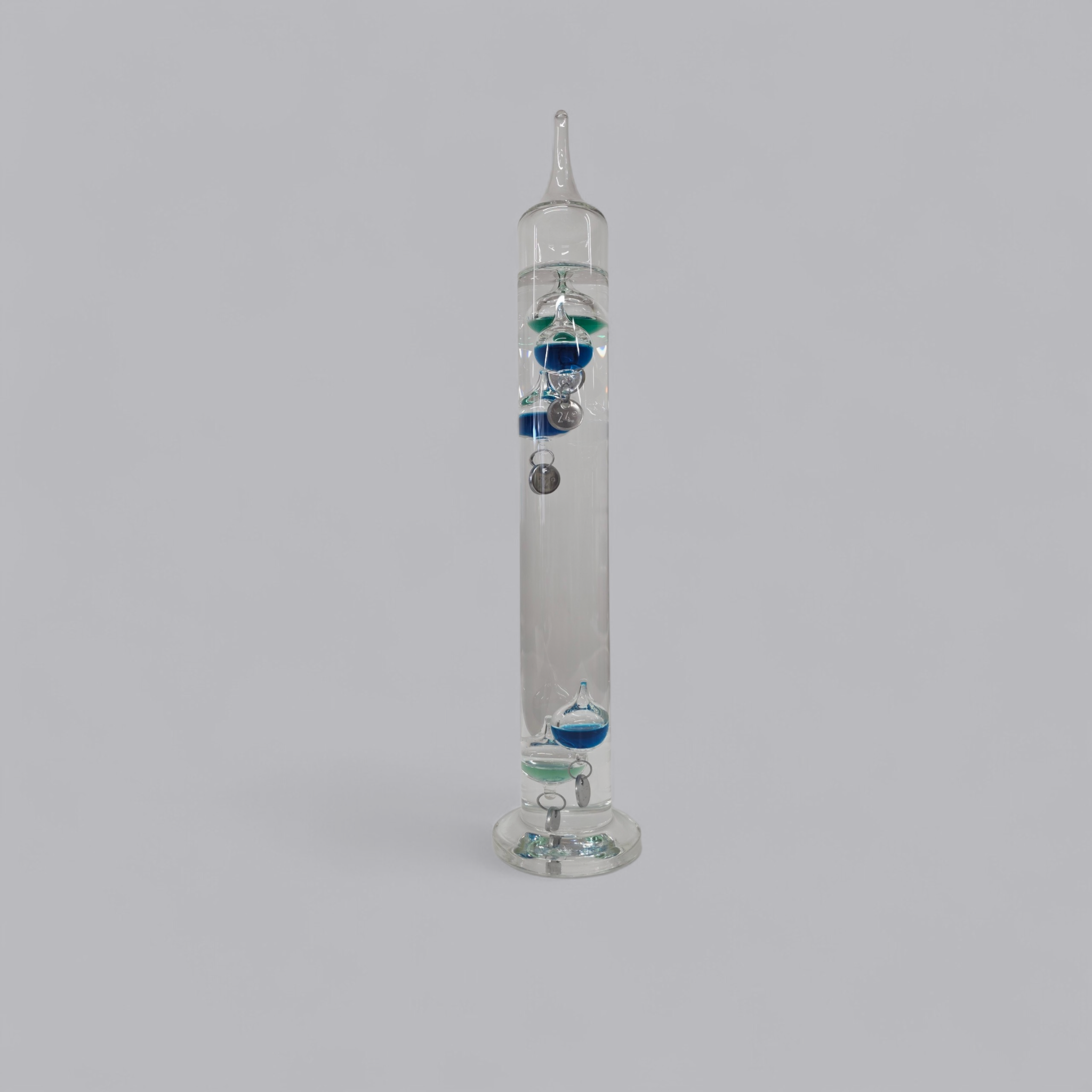 Maritimes Farbspiel: Grosses Galileo-Thermometer in Grün-Blau