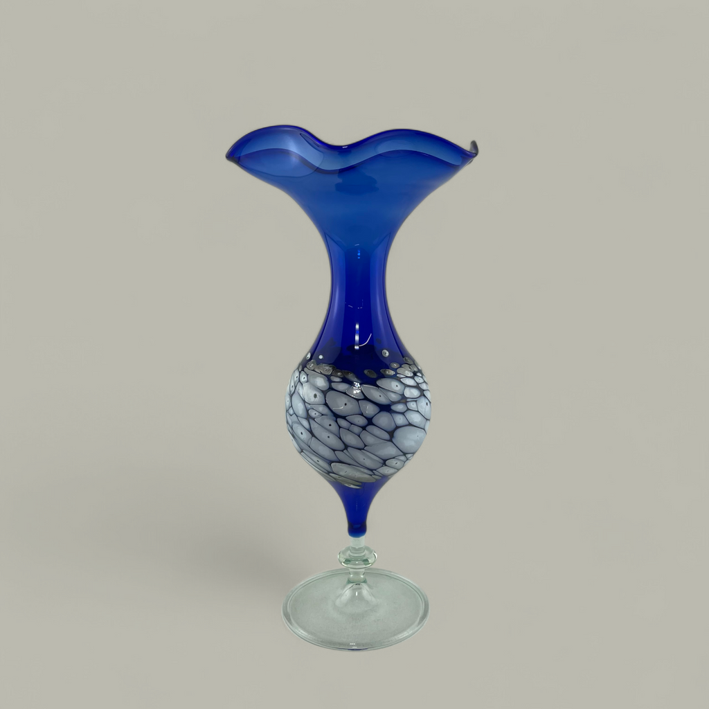 Glasvase Blau mit Einschlüssen – Kunstglas