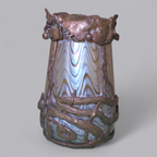Jugendstil Glasvase mit kunstvoller Messingmontur