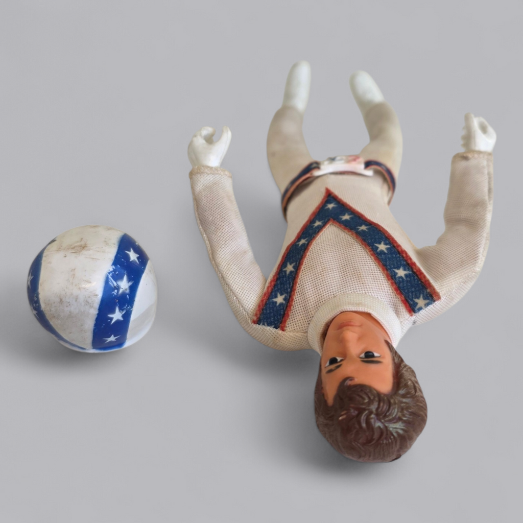 Evel Knievel Vintage Actionfigur 70er – Kult-Stuntman mit Helm
