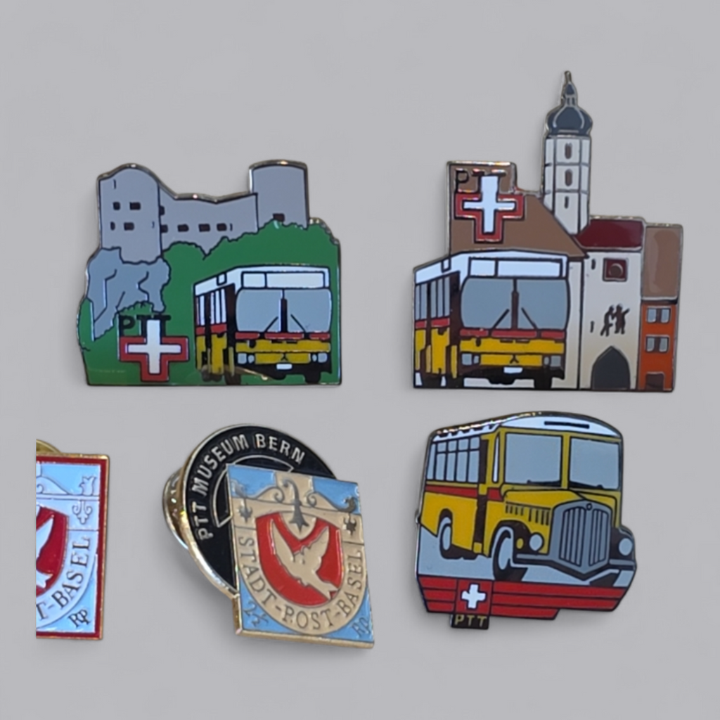 Sammlung PTT & Post Pins 9-teilig