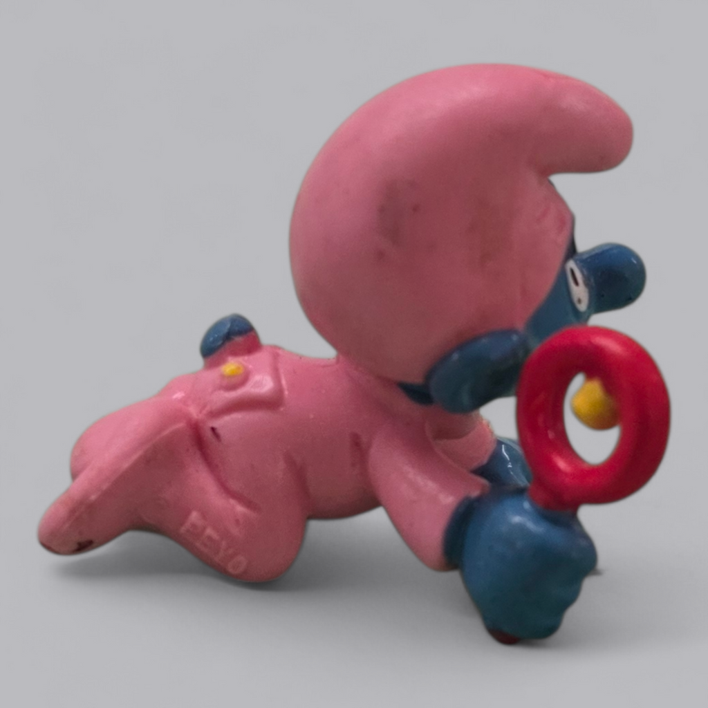 Schlumpf Baby mit Rassel – Vintage Sammlerfigur
