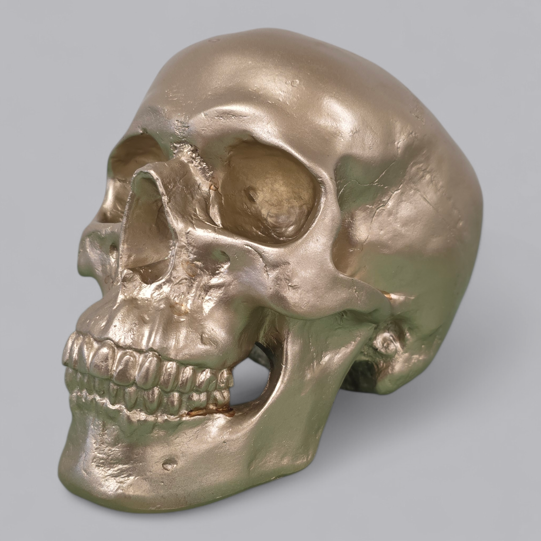 Modernes Totenkopf-Kässeli in Metallic-Optik