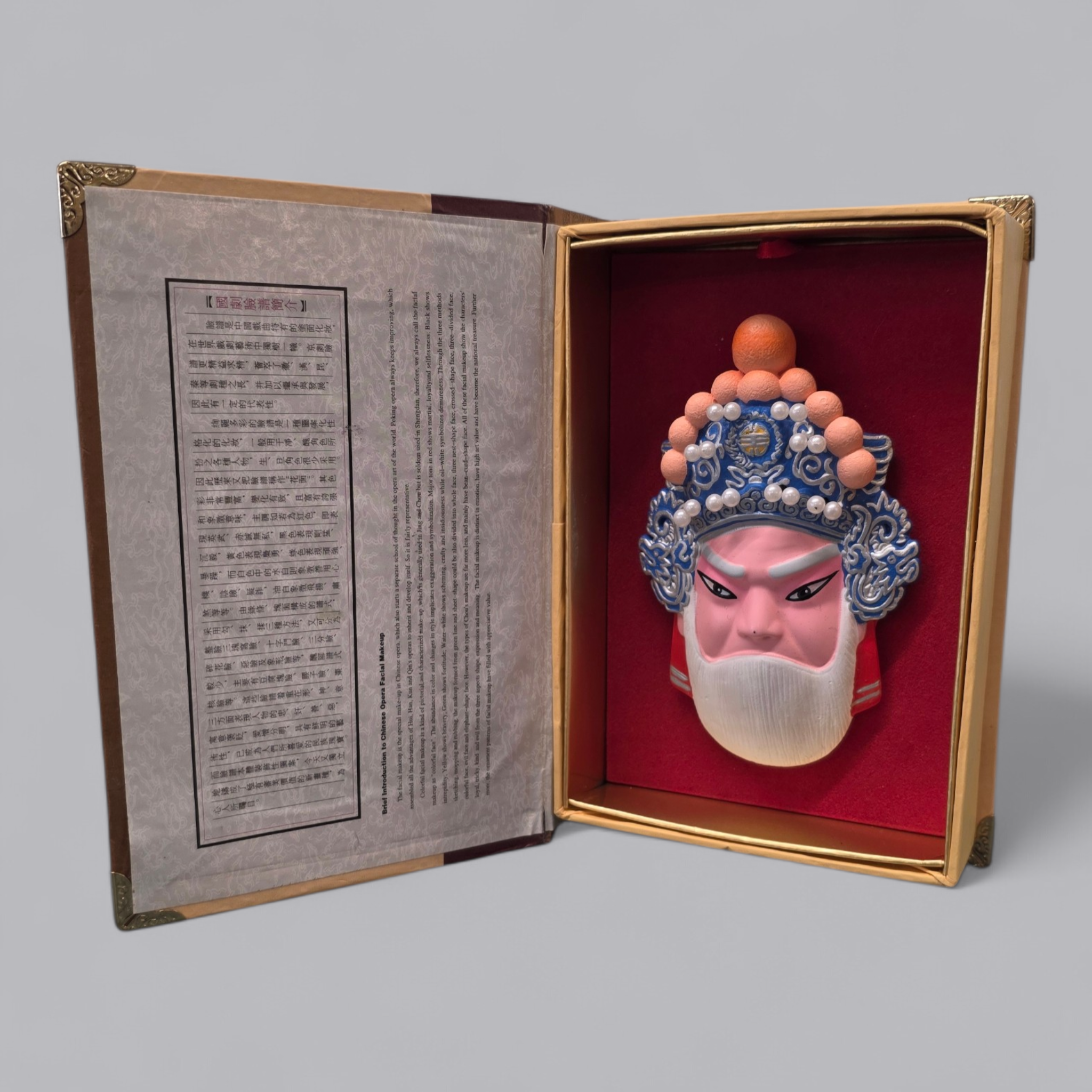 Chinesische Peking-Oper Maske in Schmuckschatulle