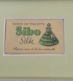 Vintage Seifen-Werbung „Sibo Silk“ im Rahmen