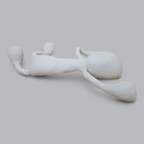 Abstrakte Gips-Skulptur – Liegende Figur