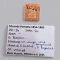 Sitzende Helvetia 1854–1863 – 15 Rappen Hellrot, gestempelt Roggwil