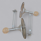 Retro-Futuristisches Aluminium Wandlampen Duo