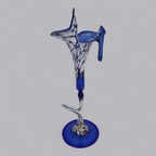 Filigrane Murano-Stil Kunstvase in tiefem Kobaltblau