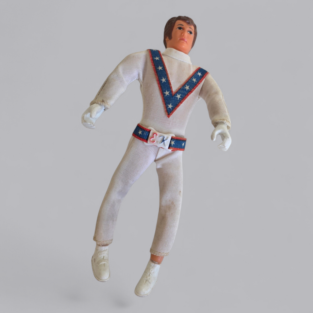 Evel Knievel Vintage Actionfigur 70er – Kult-Stuntman mit Helm