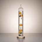 Goldener Tanz der Physik: Edles Galileo-Thermometer mit Bernstein-Akzenten