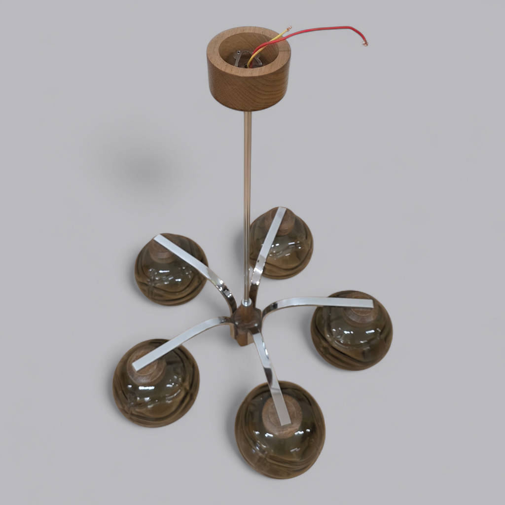 Vintage 5-flammige Hängelampe – Space Age Design