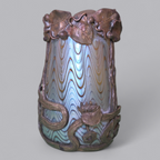 Jugendstil Glasvase mit kunstvoller Messingmontur
