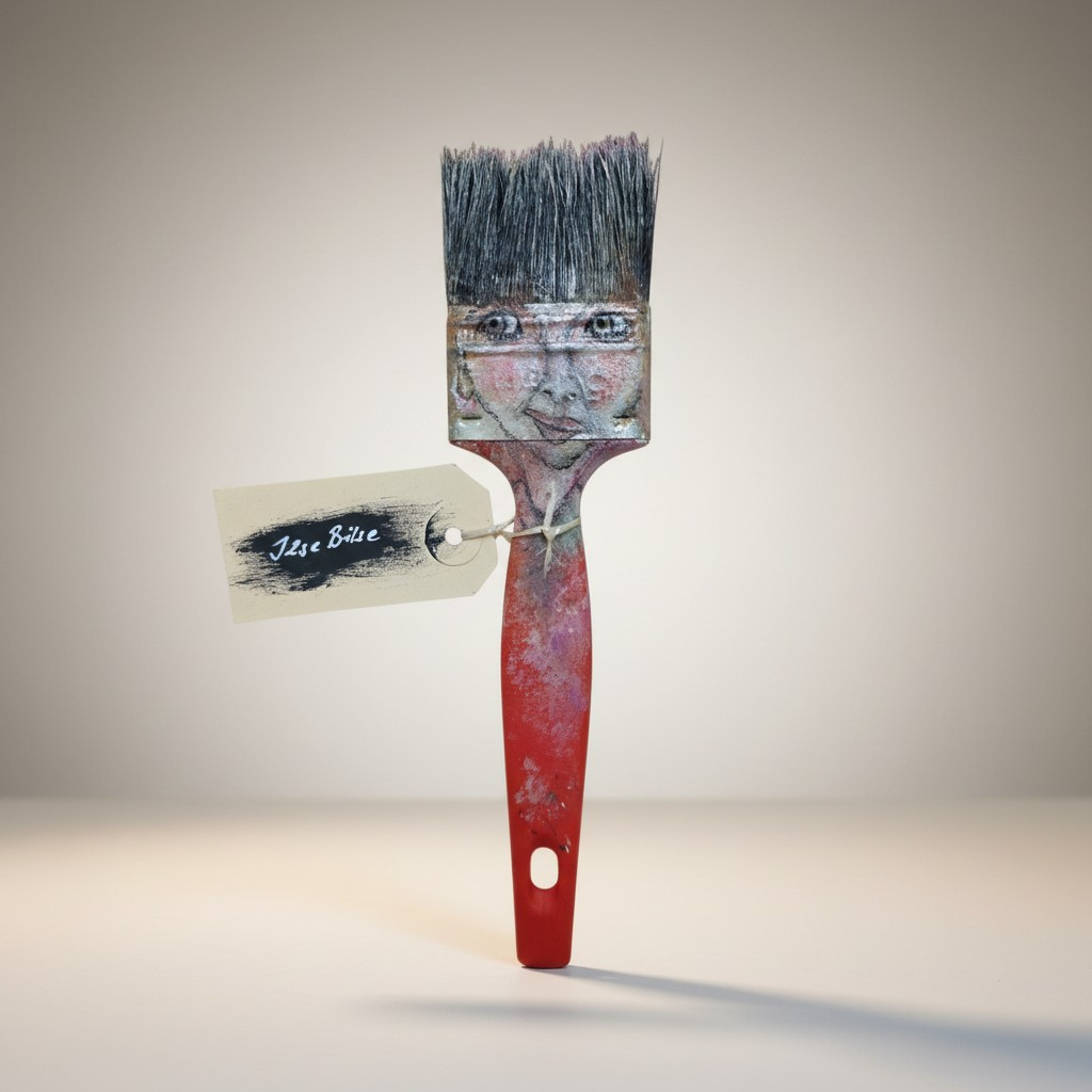 Pensionierte Mitarbeiterin „Ilse Bilse“ – bemalter Pinsel (ca. 20 cm)