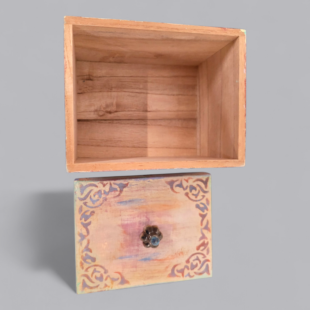 Upcycling Lavendel Holzschatulle im Pariser Stil