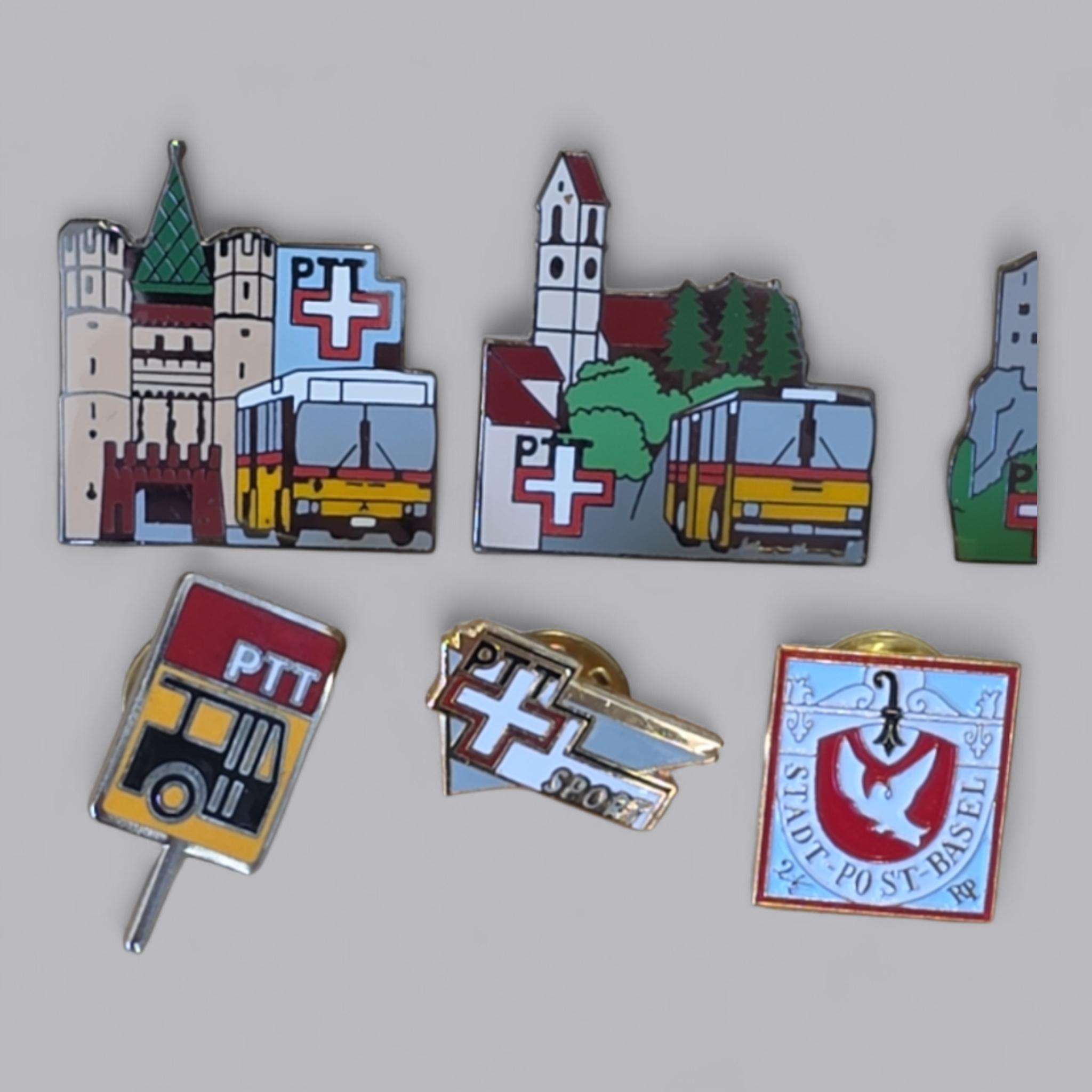 Sammlung PTT & Post Pins 9-teilig