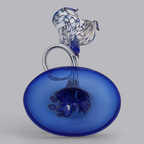 Filigrane Murano-Stil Kunstvase in tiefem Kobaltblau