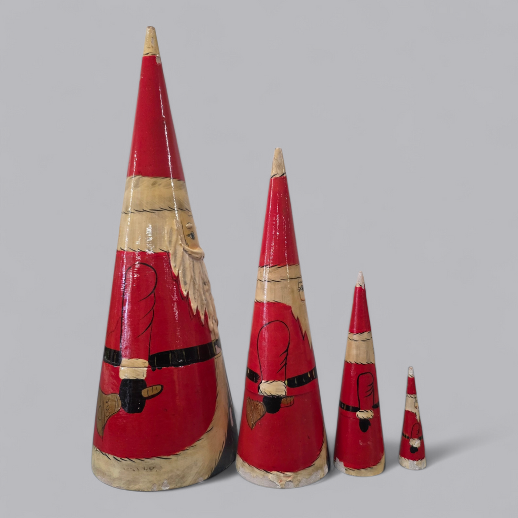 Weihnachts-Matroschka 4-teiliges Holzset im Santa-Design (grösster ca. 28 cm)
