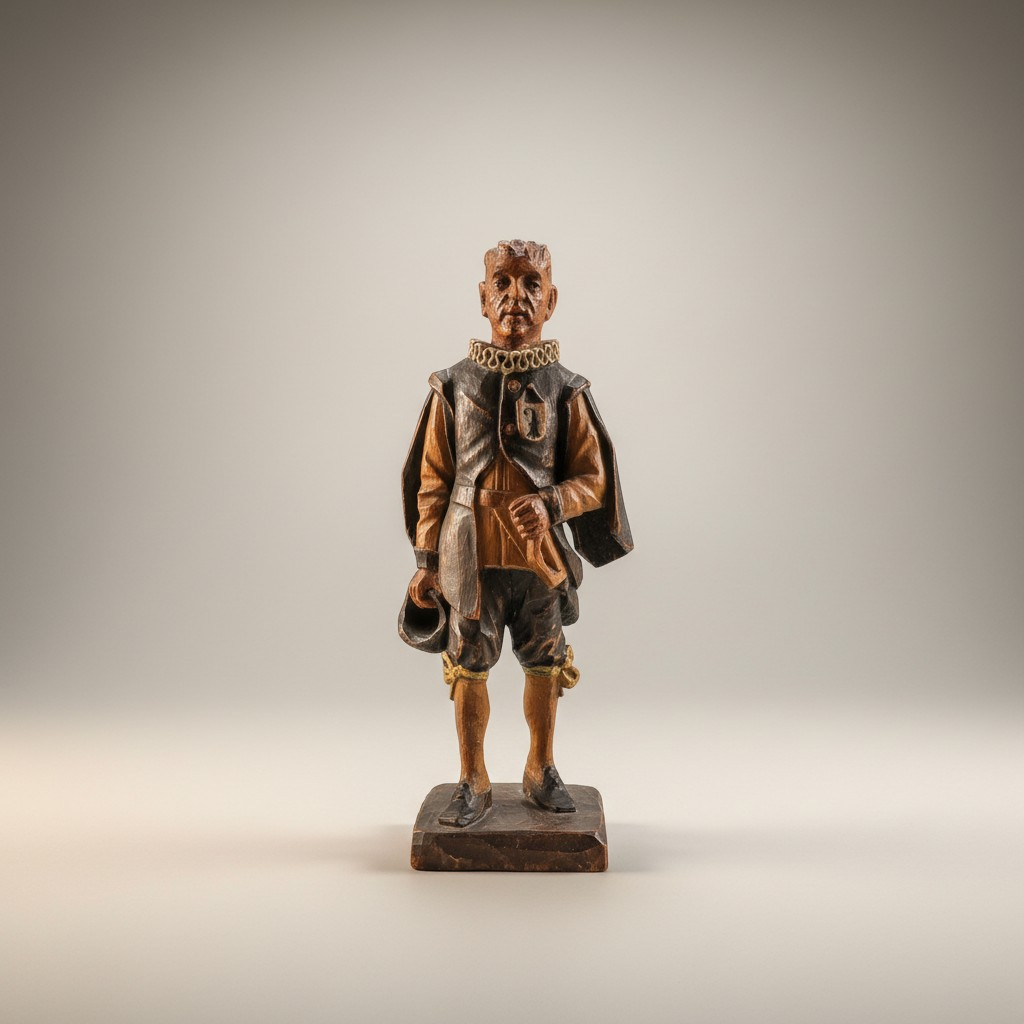 Handgeschnitzte Bürgi Originalfigur in historischer Tracht
