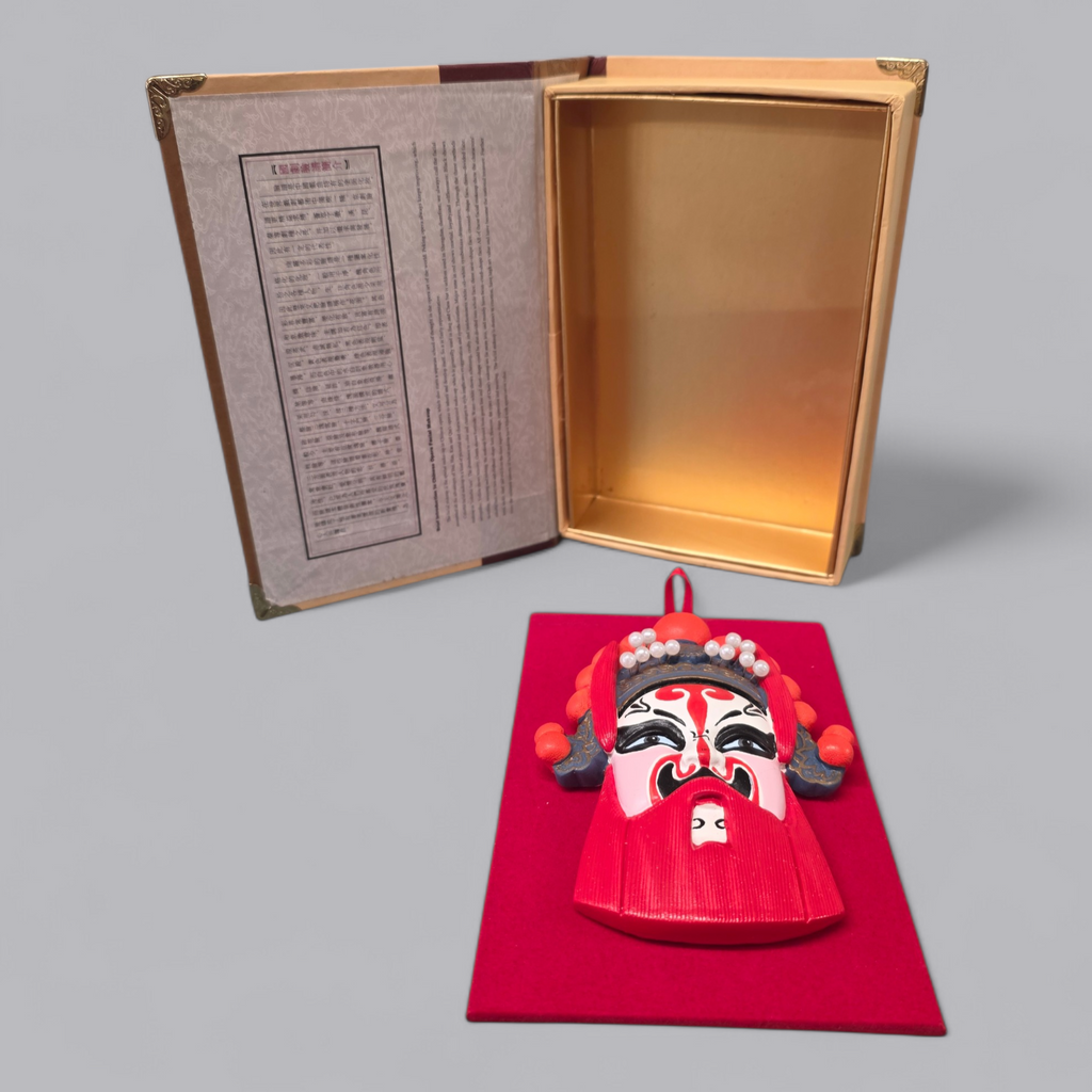 Traditionelle Peking-Oper Maske in Schmuckschatulle