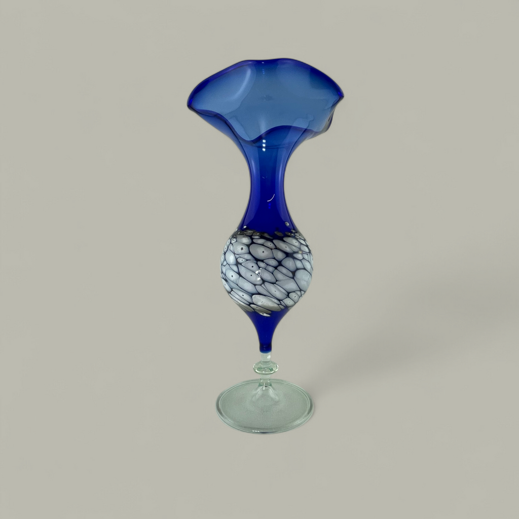 Glasvase Blau mit Einschlüssen – Kunstglas