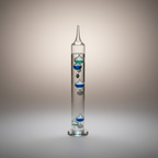 Maritimes Farbspiel: Grosses Galileo-Thermometer in Grün-Blau