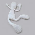 Abstrakte Gips-Skulptur – Liegende Figur