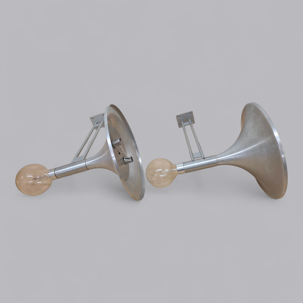 Retro-Futuristisches Aluminium Wandlampen Duo