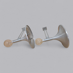 Retro-Futuristisches Aluminium Wandlampen Duo