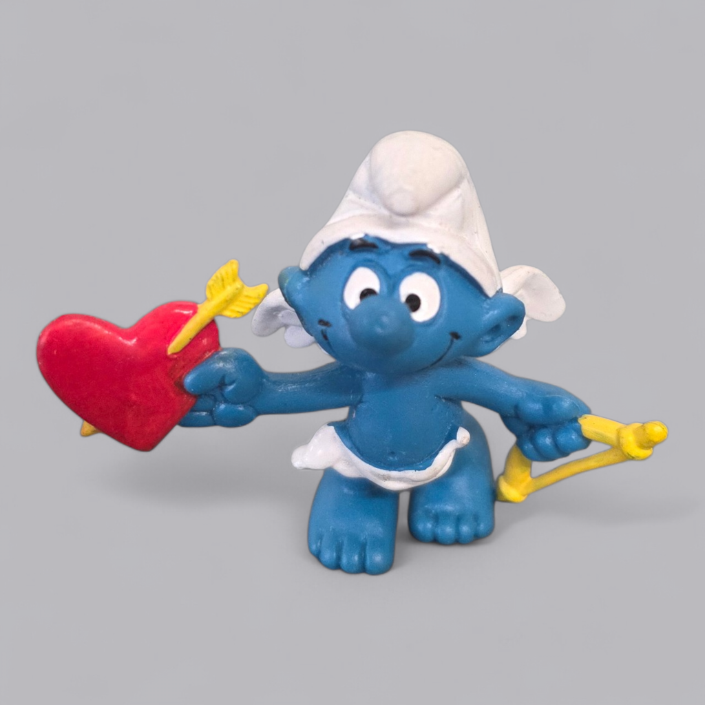 Schleich Schlumpf "Amor" mit Herz und Bogen – Nostalgisches Sammlerstück