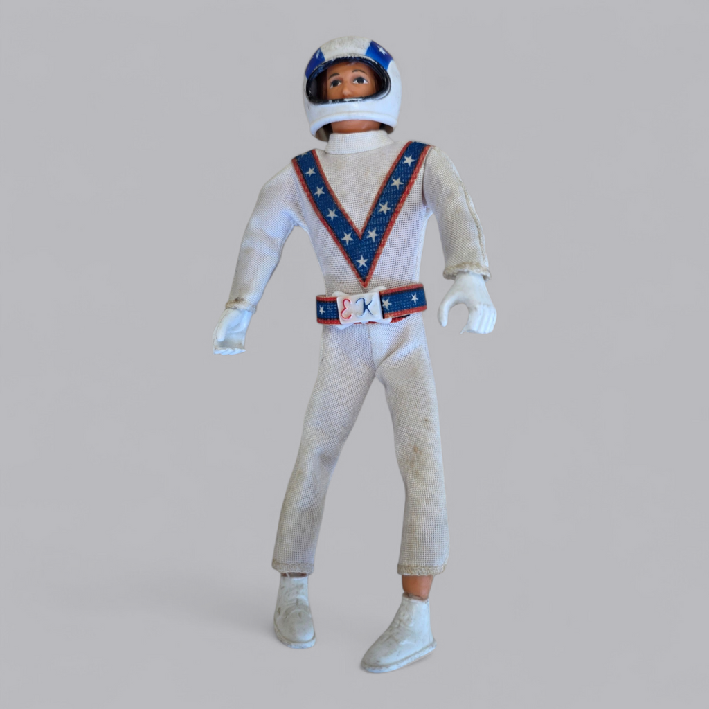 Evel Knievel Vintage Actionfigur 70er – Kult-Stuntman mit Helm