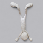 Abstrakte Gips-Skulptur – Figur im Handstand