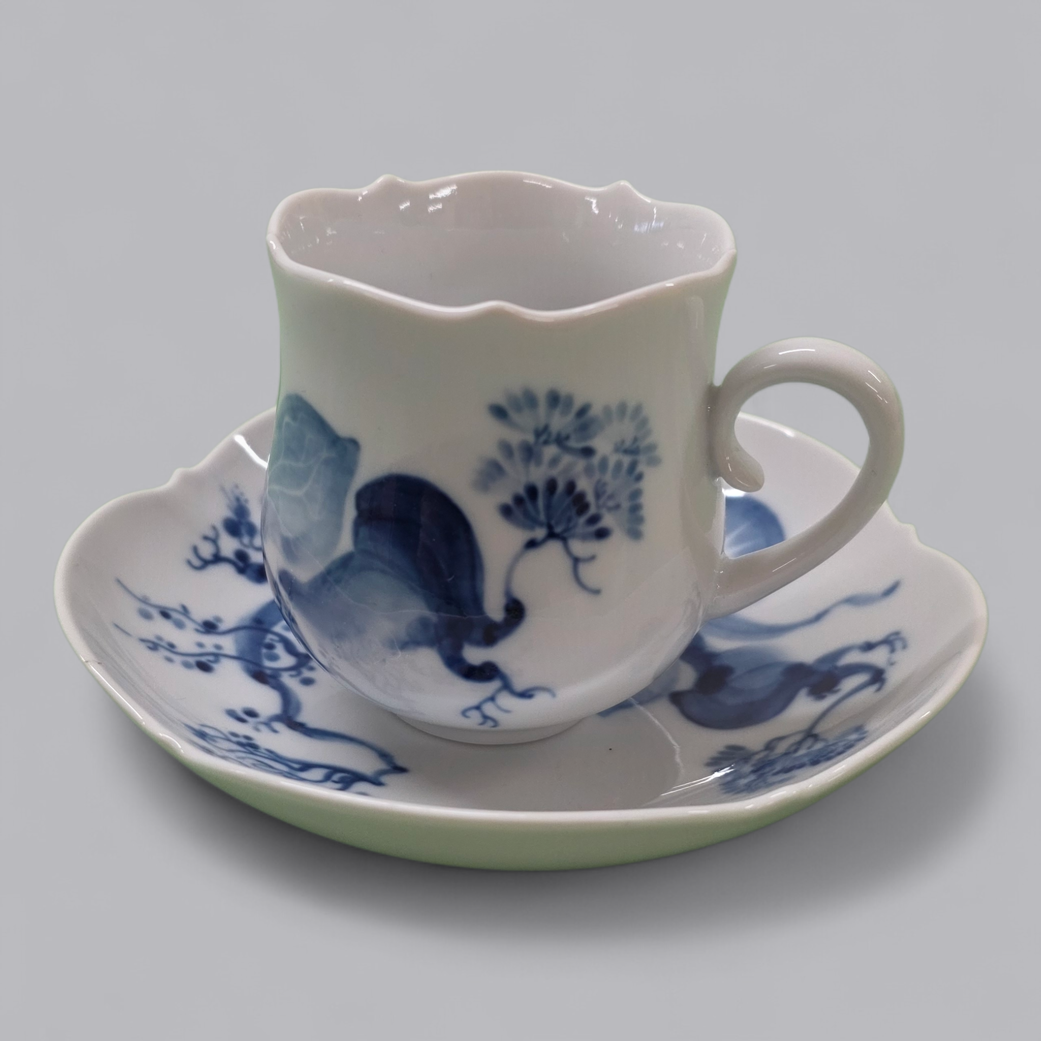 Meissen Porzellan Set Blaue Orchidee – Tasse mit Unterteller