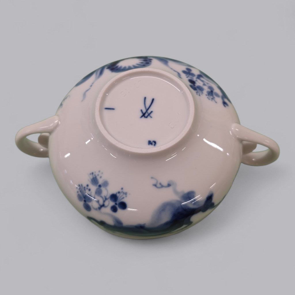 Meissen Porzellan Suppentasse Blaue Orchidee – Handbemalte Eleganz