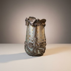Jugendstil Glasvase mit kunstvoller Messingmontur