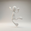 Abstrakte Gips-Skulptur – Liegende Figur